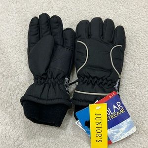 Girls 8-10 Black Ski Gloves